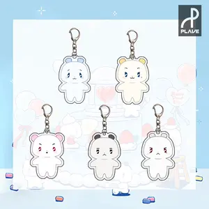 Kpop PLAVE Keychain Cartoon Cute Acrylic Double Sides Printing Pendant Bag Accessories YEJUN EUNHO BAMBY Fans Collections Gift