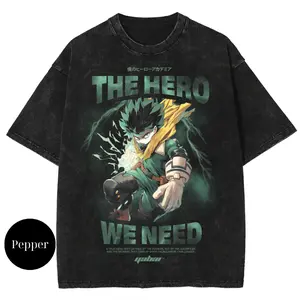 Deku The Hero We Need, My Hero Academia T Shirt, Mha Merch, Vintage Tshirt, Unisex Cotton Crewneck T-Shirt - Medium, Short Sleeve, Casual Streetwear Printed Tee