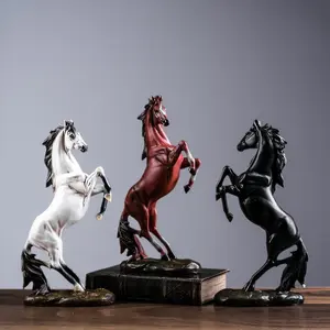 Realistic Horse Figurine Decor, Home Living Room Entrance Study Desk Ornament, Resin Craft Feng Shui Decoration, Twelve Zodiac Success, Home Ornaments