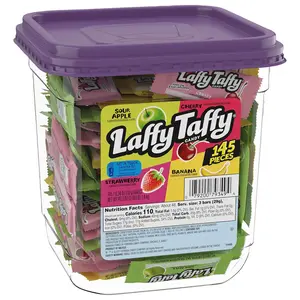 Laffy Taffy Candy Assorted Fruit Flavored Taffy Candy Sour Apple Cherry Strawberry & Banana Flavors 145 Pieces USA Made Individually Wrapped Chewy Whimsical Treats
