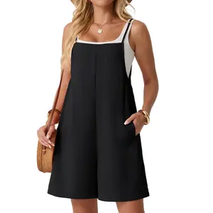 Lepunuo Rompers for Women Summer Casual Jumpers Boho Short Jumpsuits Overalls with Pockets Vacation Outfits