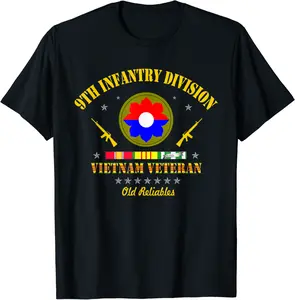 9th Infantry Division Vietnam Veteran Old Reliables Veteran T-Shirt - Nicolelebro Shop 89B09BHYF7M8