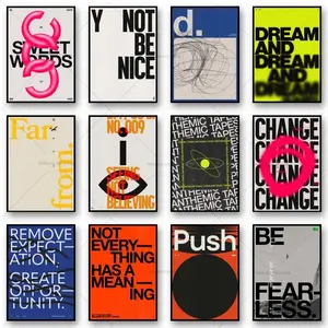 Modern Quotes Posters Retro Inspirational Words Canvas Print Calligraphy Wall Art Canvas Painting for Living Room Home Decor