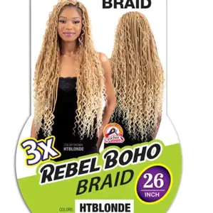 Freetress Pre-Loop Crochet Braids - 3X Rebel Boho Braid 26" Color: HTBLONDE Synthetic Hair Extension