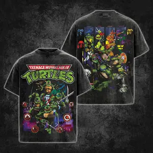 [HA] Teenage Mutant Ninja Turtles Graphic Premium Cotton T-Shirt (Made In US), TMNT Cartoon Graphic Tee, Vintage Ninja Turtles Fans Shirt, Comic Book Outfit, Gift For Hero Fans.