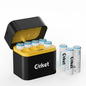 Cirket 8-Pack Rechargeable AA Lithium Batteries with Charger 1.5V 3600mAh Long-Lasting Double A Batteries for Xbox Blink Remote Controls with LED Indicator & Storage Case