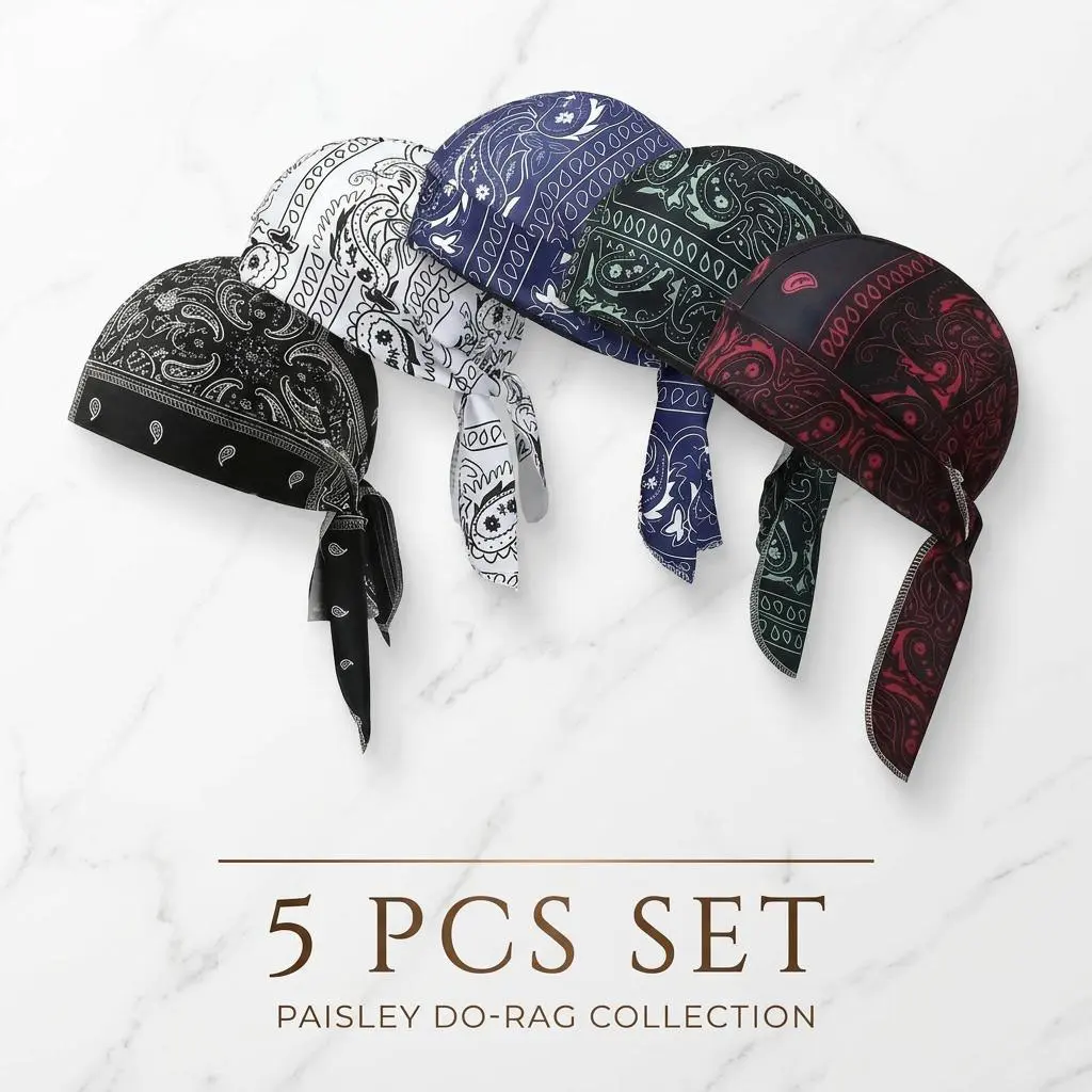 Cooling Headscarf Cap Set – Motorcycle Pirate Head Wrap Safety Helmet Liner – Elastic Fit Hand Washable – Multifunctional Outdoor Headwear for Athletes Bikers Cyclists