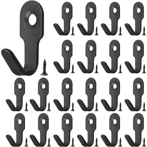 40Pcs Mini Hook Picture Duty Coat Hooks Wall Mounted Hooks Pendant Hook (Black)