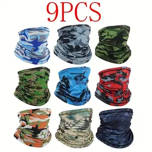 9 Pairs Of Breathable And Sun-protective Face Masks For Both Men And Women, Randomly Combined Summer Sun-protective Scarves, Multi-functional Outdoor Mountain Climbing And Fishing Magic Headscarves