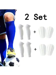 2/4 Pieces Men Women Football Basketball Competition Professional Protective Leg Cover Breathable Shin Guard Calf Socks Portable Wear-resistant Mini Soccer Shin Pads
