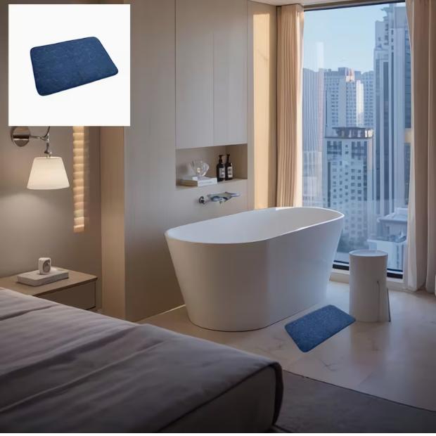 1pc Quick-Dry Memory Foam Bath Mat with Non-Slip Backing - Soft Shower Carpet Suitable for Bath Tub, Shower,