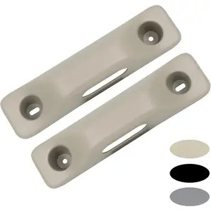 TQPONLY Headliner Roof Trim,Upper Left Driver and Right Passenger Side Compatible with 2004-2008 Ford F150 Lincoln Mark LT Replaces 4L3Z-15264B83-AAC 4L3Z-15264B82-AAC Door Striker Cover (Pebble Tan)