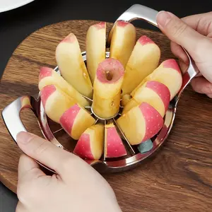 Apple Slicer with 8 Blades - Professional Heavy-Duty Apple Corer - Stainless Steel Apple Coring Tool - Sharp Apple Slicer and Corer - Easy to Use - Dishwasher Safe