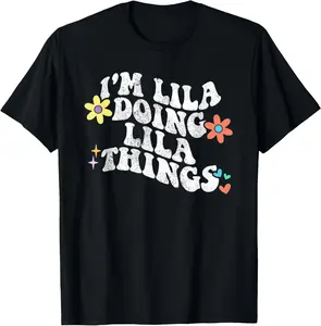 Retro Groovy Im LILA Doing LILA Things Funny Mother's Day T-Shirt