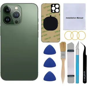 OEM Rear Cover  Glass Replacement for  13 pro max 6.7 inch (Alpine Green)  Carriers with Pre-Installed Adhesive and Professional Repair Tool Kits