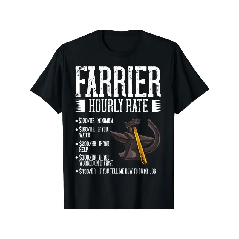 Men's Farrier Graphic Art T-Shirt in Pure Cotton, Casual Crew Neck Short Sleeve Tee, Funny Gift for Equestrians, All Over Print, Horse Farrier