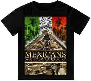 Mexicans With Attitude Mens T-Shirt Print On Shaka Wear Heavyweight Tee