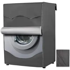 Universal Zipper Waterproof Dustproof Sunscreen Gray Washing Machine Cover 23x23x33in Outdoor Front Top Load