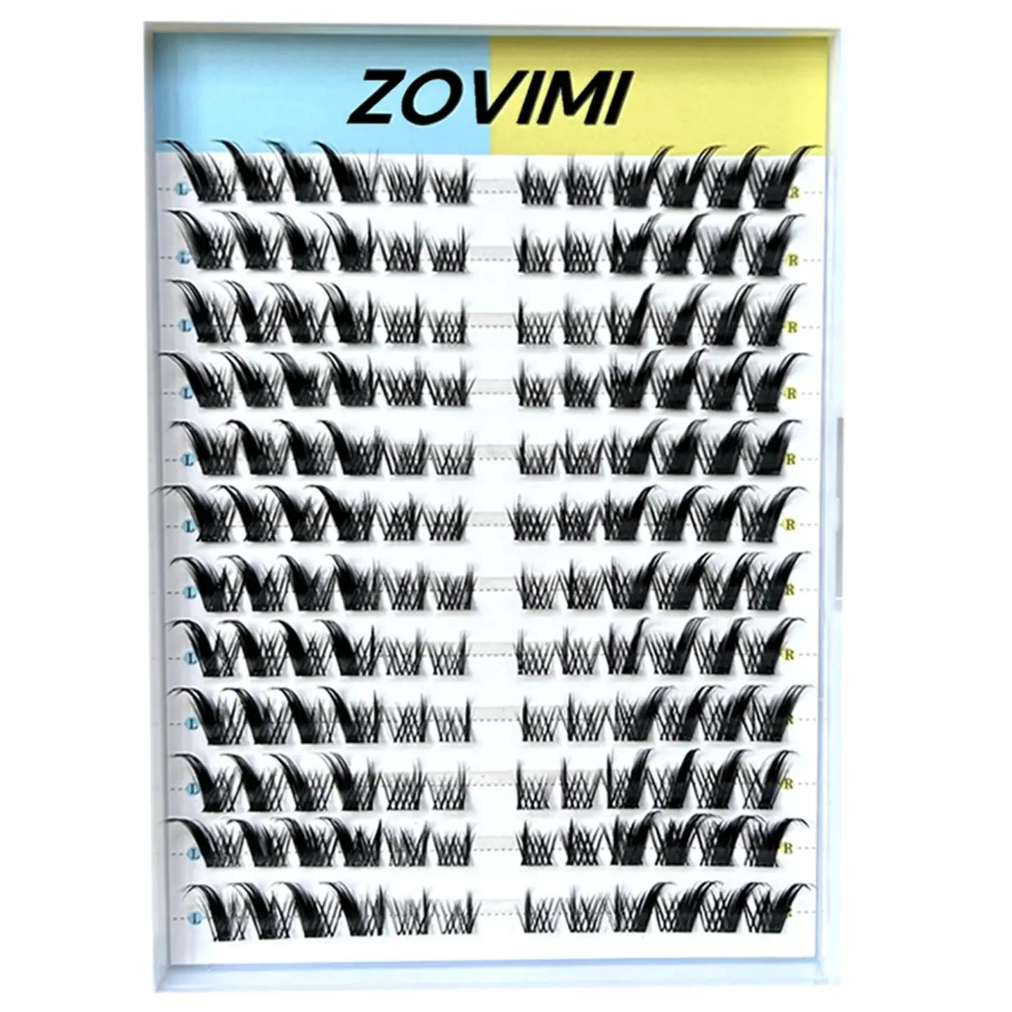 Zovimi Fox Eye Lashes Fluffy Lash Clusters ,C Curl False Eyelashes Left & Right Cluster Eyelash Extensions 144 PCS Individual Lashes Fox Eye Manga Las