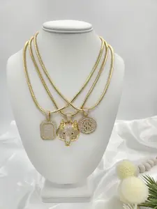 mens chains with high-impact , shiny 14k gold plated charms.