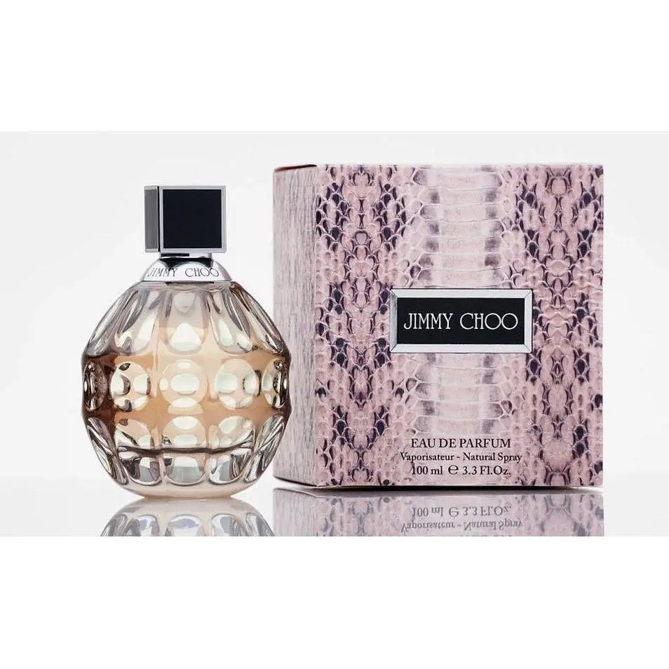 JIMMY CHOO Women's 3.4oz Eau de Parfum Spray (3 to 3.9 fl oz Range) - Elegant Floral Beauty Perfume with Orange, Pear, Caramel & Patchouli Scents, Glamorous Vibe Fragrance