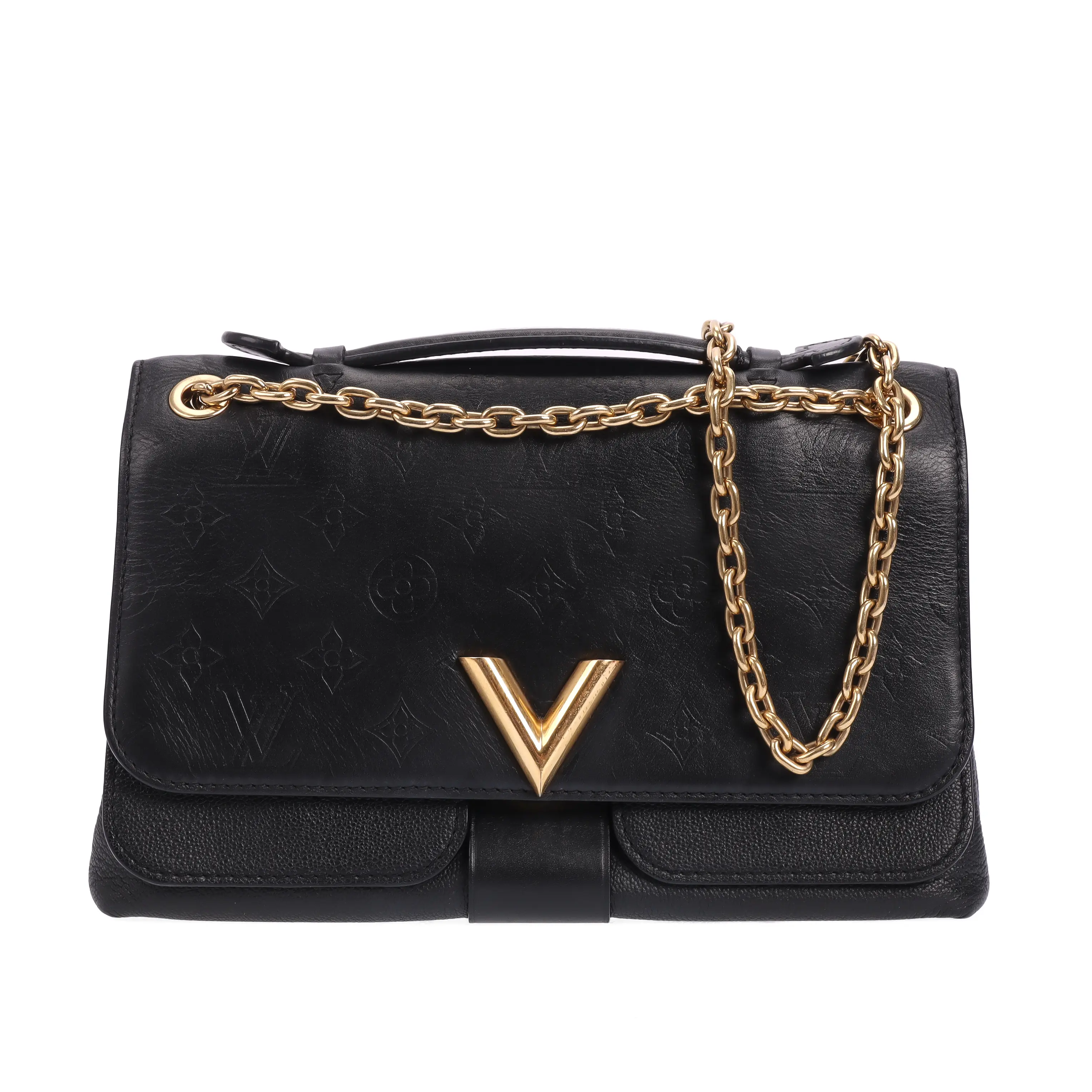Pre-owned Louis Vuitton Calfskin Shoulder bags Black 21001135