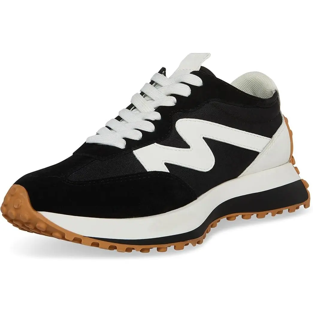 Steve Madden Campo Womens Lace-Up Sneaker - Black / White CAMP08S1-34