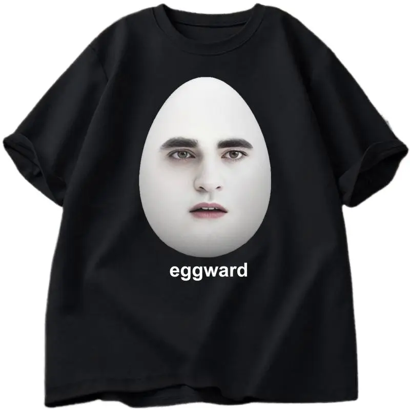 Men's Graphic T-Shirt with Twilight Eggward Meme Parody Print, Casual Round Neck Short Sleeve Top in Breathable Pure Cotton, Tshirt, Graphic T Shirts, Knitting