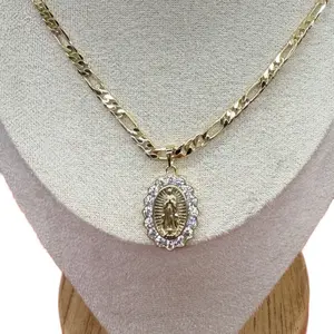 Virgen de Guadalupe chain and pendant 14k gold plated