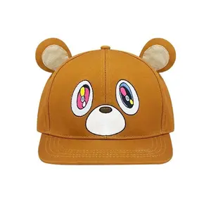Music Festival Bear Ears Hat Embroidered Eyes Design Party Cap, Cute Animal Costume Accessory for Festivals & Events