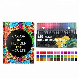 Adult Mandala Coloring Crafting Kit - Stress Relief Therapeutic Art DIY Set with 75 Floral Animal Patterns, 36 Color Markers, Thoughtful Holiday Party Gift for Adults