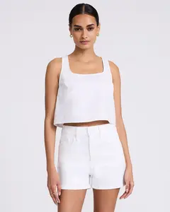 Express High Waisted White 3" Inseam Mom Jean Shorts