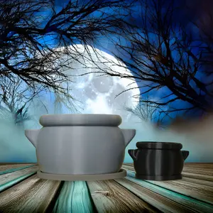 Cauldron Plant Pot with Drainage and Drip Tray