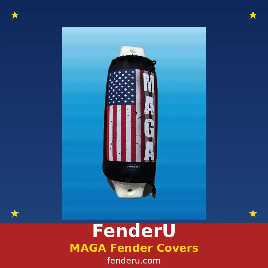 FenderU Patriotic Boat Fender Covers 2-Pack | American Flag Design | Boating Accessories