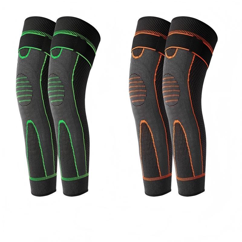 High-Elasticity Unisex Extended-Length Wrap Knee Brace Breathable Knit Support Sleeve with Artemisia Warmth for Sports Running Adjustable Compression Strap for Basketball Hiking Joint Pain Relief Non-Slip Knee Pad Pressurized Knee Pad