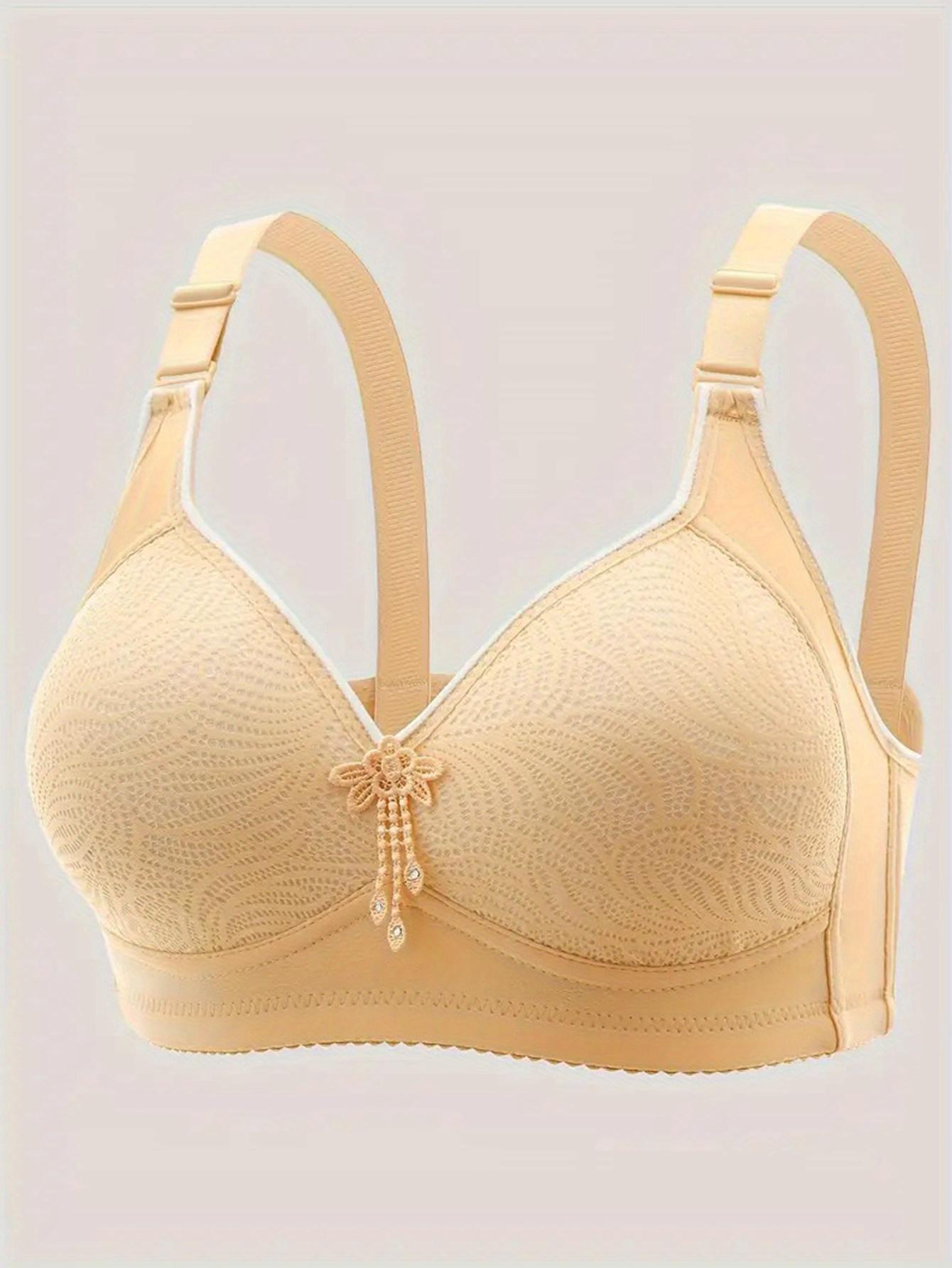 1pc Women's Delicate Bra with Adjustable Wide Straps, Non-Removable Pads, Push-Up Comfort Underwear in 6 Colors, Suitable for Various Occasions and All Seasons