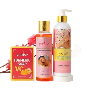 Ysnise Turmeric Soap VC & Instant Glow Lotion Set for Clearing Dark Spots and Soothing Skin Care