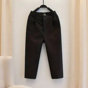 Boys' New Spring/Autumn Non-Iron Black Suit Pants, Children's Black School Trousers, British Style Performance Academic Dress Pants, Handsome, Perfect for Outdoor