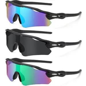 3 Sets Laser Polarized Sports Sunglasses, UV400 Protective Cycling Eyewear, Anti-Collision, Anti-Glare