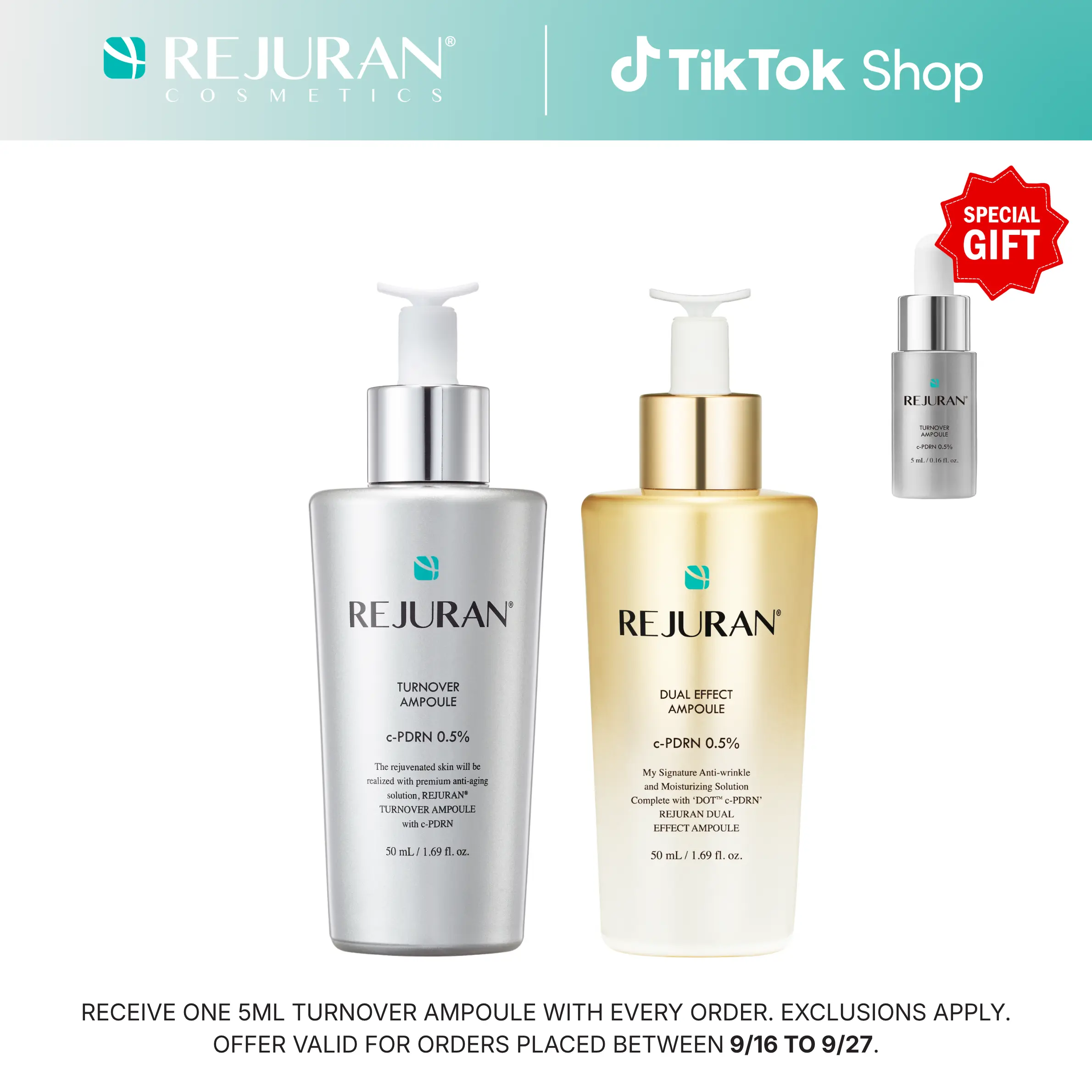 REJURAN Turnover Ampoule 50ml & Dual Effect Ampoule 50ml Bundle