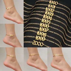 Stainless Steel Ankle Chain - Fashionable & Creative 1990-2000 Year Design for Daily Wear, Vacation, Beach, and Anniversary Accessories