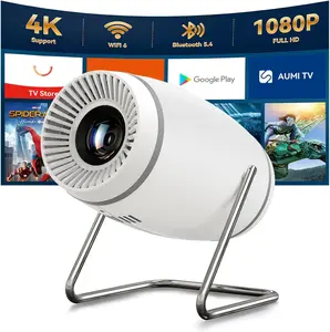 Mini Projector, Projector with WiFi and , 4K 1080P Support Portable Projector 180 Rotatable 130'' Screen Movie Projector Auto Keystone Compatible with HDMI/USB/TV Stick/Smartphone/Laptop