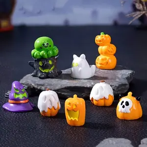20pcs Resin Miniature Halloween Ghosts, Cute Cartoon Style, Classic Home & Kitchen Decor, DIY Accessory, No Power Required, Assorted Sizes For Festive Display,Halloween Decor|   Vintage Style Decor|   Resin Ghosts