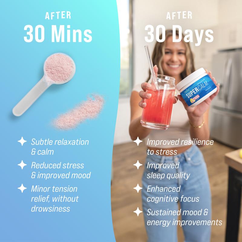 Supercalm Best Selling Flavors Bundle Tubs (2-Pack) : Calming Drink Mix with KSM-66 Ashwagandha, Vitamin D3, Magnesium & L-Theanine – Supports Cortisol Balance, Mood & Sleep, Helps Manage Occasional Stress – Tub (30 Servings) Natural Ingredients