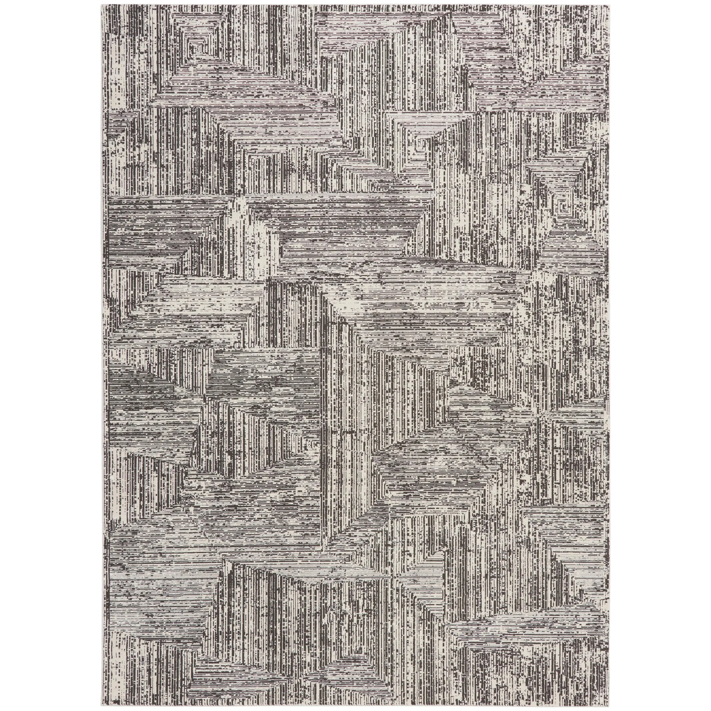 Calvin Klein CK024 Irradiant IRR01 Cream Black Contemporary Power-loomed Rug