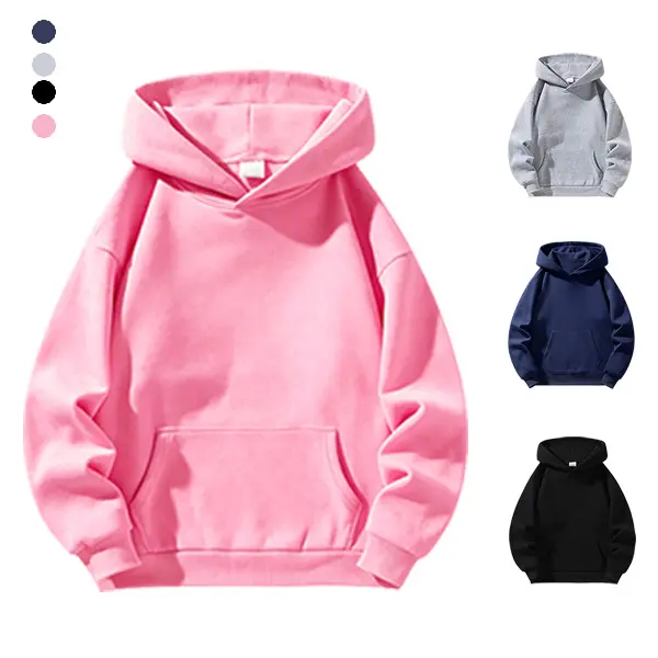 Men’s solid-color pullover hoodie sweatshirt with kangaroo pocket and drop-shoulder design, long sleeves for everyday casual wear, versatile men’s apparel, street style, available in multiple colors, spring/autumn model, suitable for daily outfits, unisex
