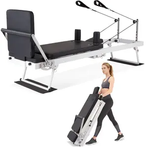Collapsible Pilates Reformer Machine with Jump Board – Heavy Duty Springs & Adjustable Resistance – Professional Full-Body Pilates Equipment for Home & Gym Workouts – Ideal for All Levels