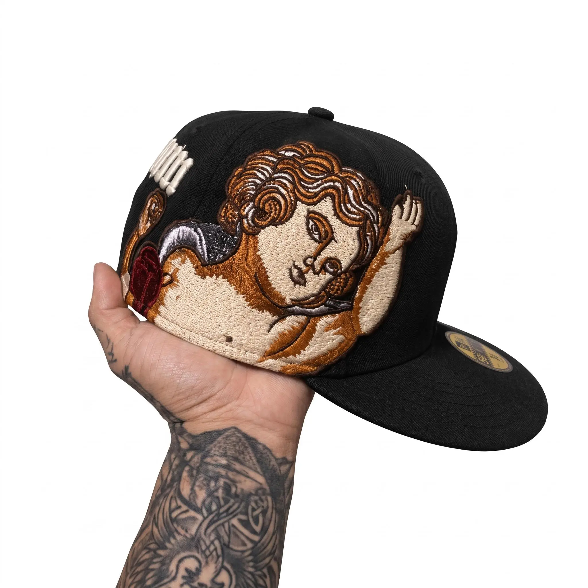 [Hot Hat] - LA Black Cherub Embroidered Snapback Cap, Classic Flat Brim Hat