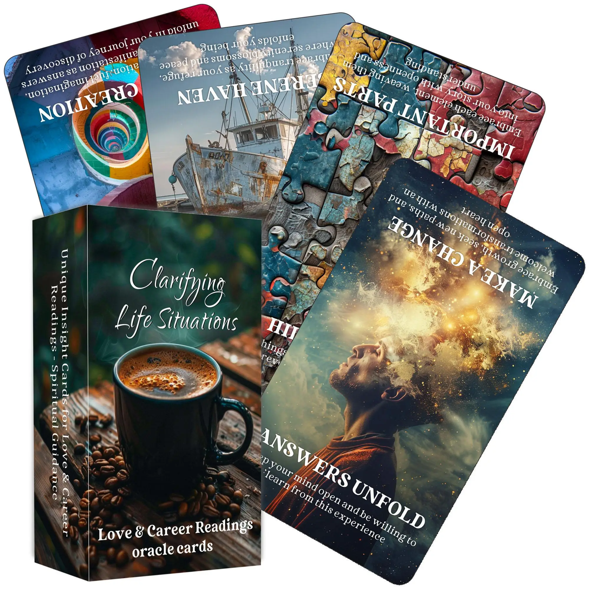 Clarifying Life Situations Oracle Cards, 1 Set Love & Career Oracle Deck For Beginners, Table Card Game