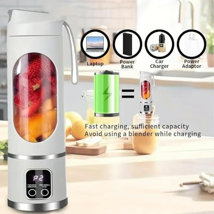 2025 BEST Portable Mini Juicer Blender Ultimate USB-C Rechargeable Smoothie Maker Ice Crusher Multi-Mode Digital Display Leak-Proof Travel Cup for Gym School Office Perfect for Liquid Diets Fresh Juice Baby Food Protein Shakes Vegetable B